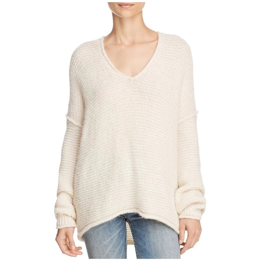 Free People Sz XS All Mine Cream Tunic Sweater Oversized Baggy Boho NWOT